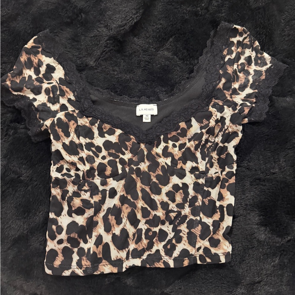 LA Hearts Black and Brown Leopard Print Tank Top